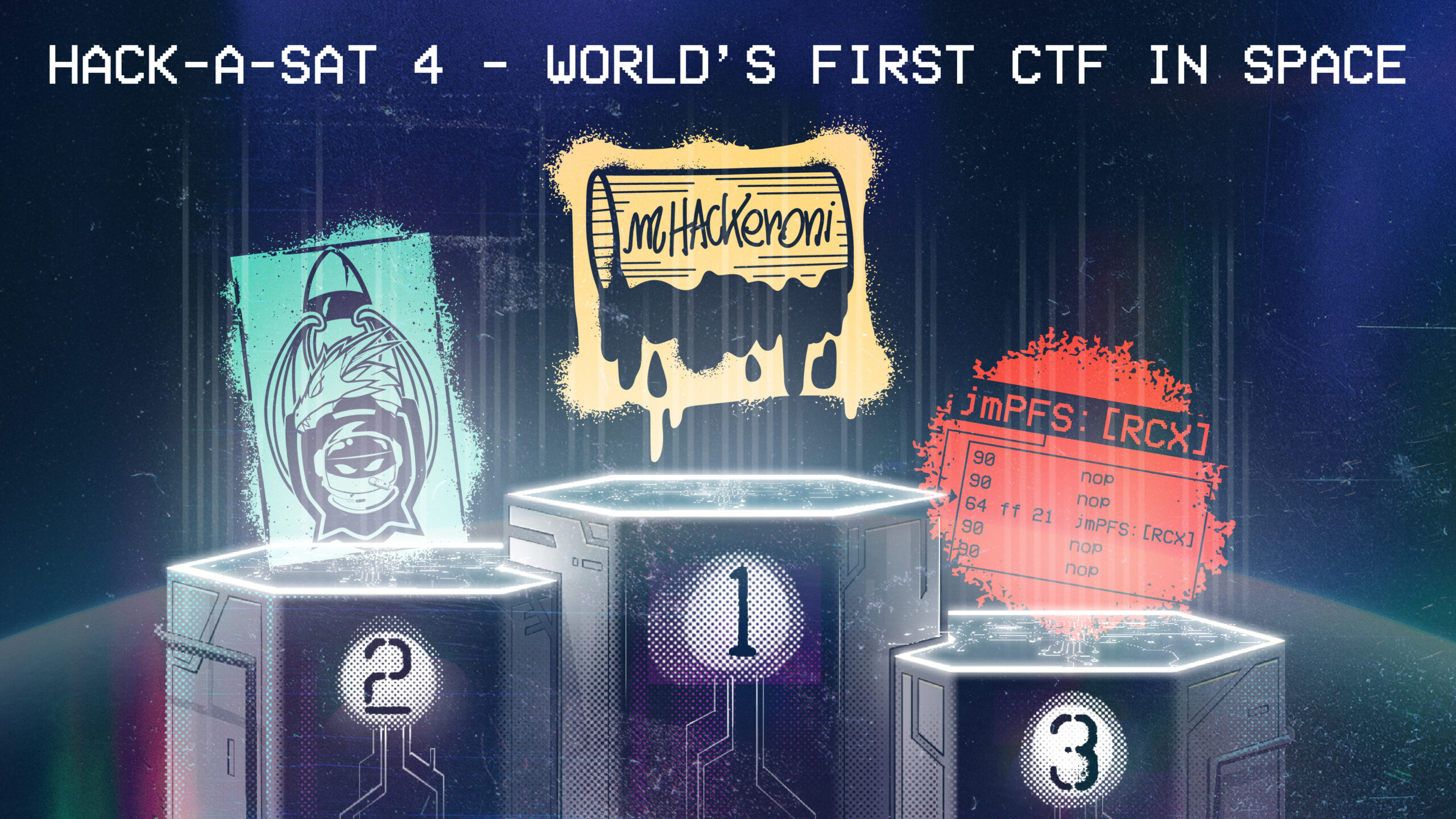 Hack-A-Sat 4 podium graphic