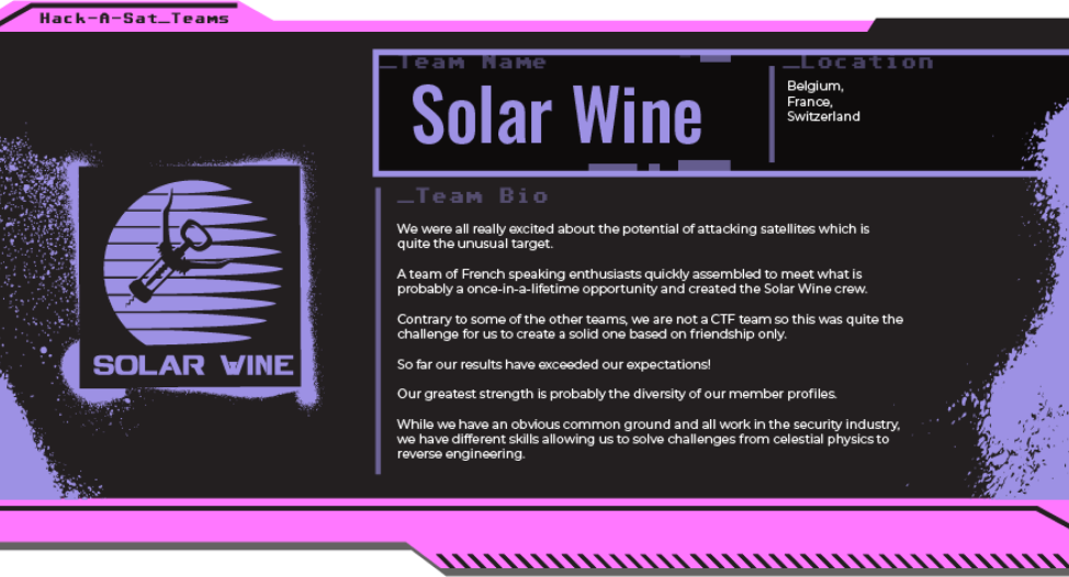 SolarWine Hack-A-Sat team logo